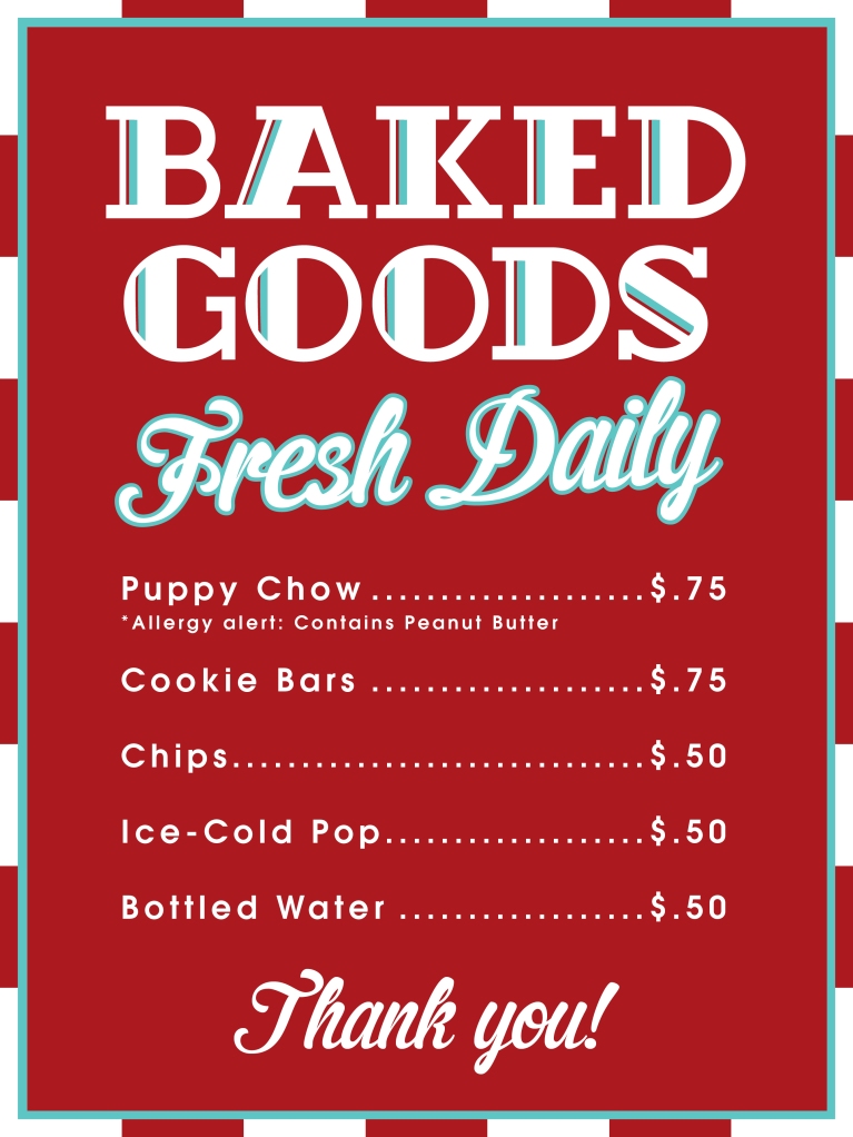 Baked Goods Sign